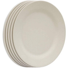 5-Pack 11" Dinner Plates, Extra-Large Pasta Plates, Unbreakable Wheat Straw Fiber Dishware (Beige)