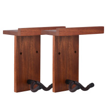 2pcs Mahogany Wall Guitar Hanger DIY Kit, 21.8x24.5x10cm