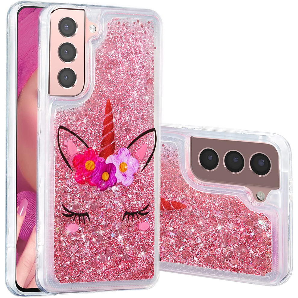 Cute Glitter Quicksand Case For Compatible With Samsung Galaxy S23 Â Sparkle Liquid Tpu Protective Case For Girls & Women Pink 9426043910259