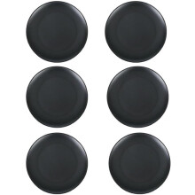 6-Pack 6" Black Melamine Dessert/Salad Plates, Dishwasher Safe, Compatible with Kitchen Essentials