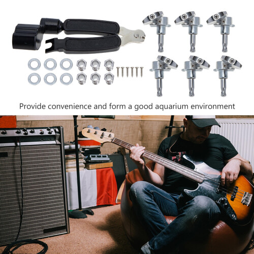 Guitar String Winder Tool with Comfortable Handle for Easy and Fast String Changing Silver