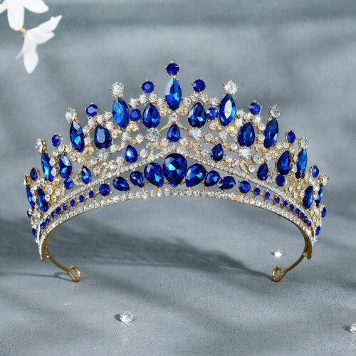 Rhinestone glass tiara, queen's crown 1