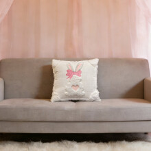 Easter Throw Pillow Covers Home Decorations, Easter Bunny Pillow Cases Suitable For Bedroom And Sofa, 18*18 inch, Polyester and Soft Velvet Fabric