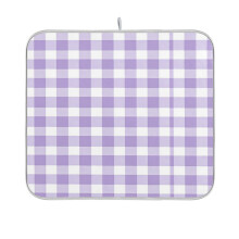 Purple and White Plaid Dish Drying Mat Kitchen Mats Microfiber Counter Absorbent Dish Pad Drainer Rack