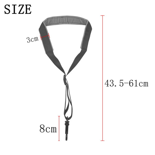 1Set Adjustable Grey Nylon Alto Saxophone Neck Strap for Music Practice 1