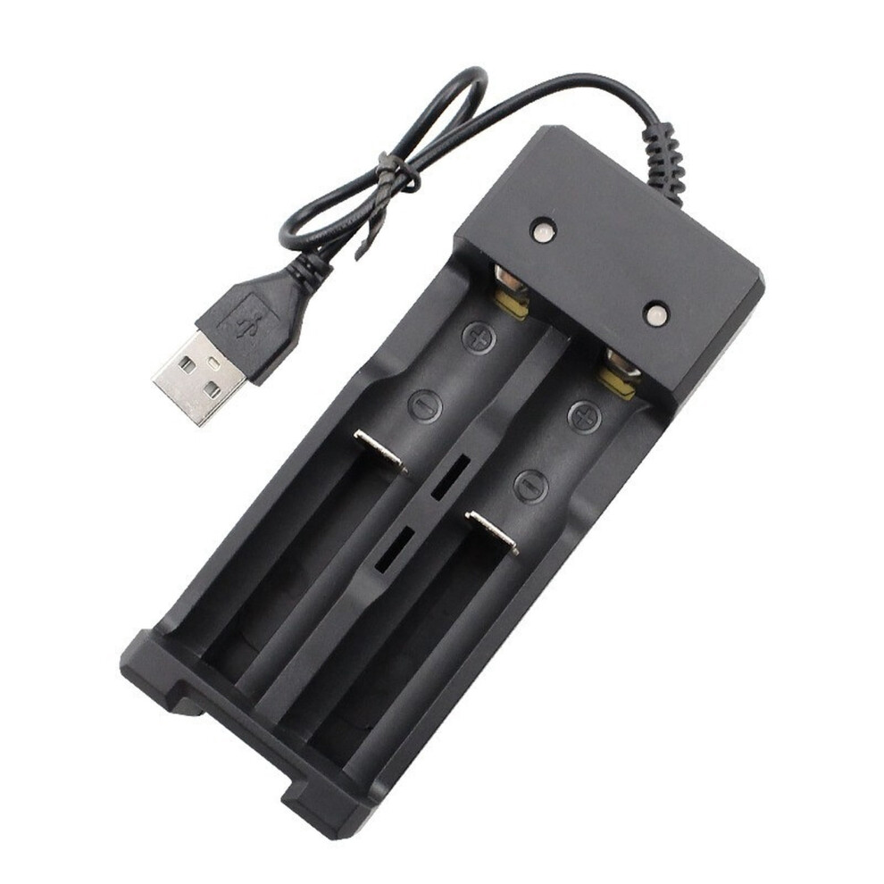 Universal 2-Slot Usb Lithium Battery Charger, Intelligent Charging For 3.7V-4.2V 18650/21700/26650, Overcharge Protection, Usb Power Supply 9426043912062