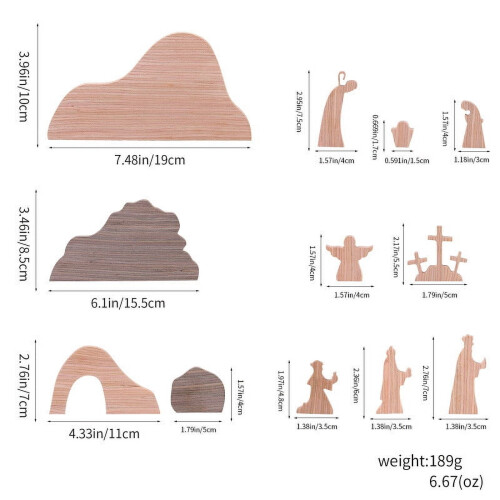 Wooden Easter Resurrection Scene Set 12 Pieces 2