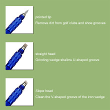 (Blue Pull Ring) 3-in-1 Golf Club Cleaner & Ball Control Tool