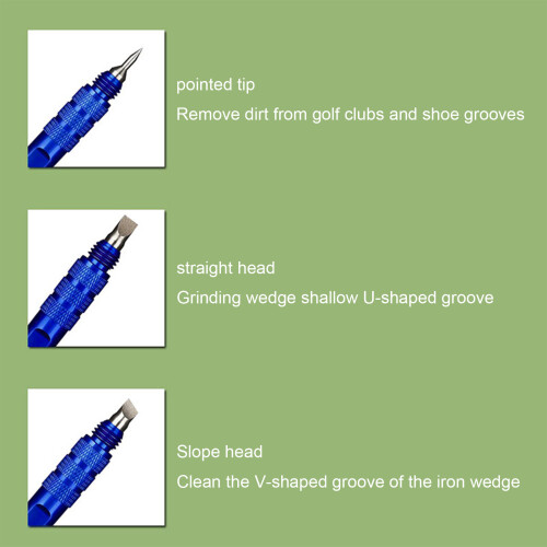 (Blue Pull Ring) 3-in-1 Golf Club Cleaner & Ball Control Tool