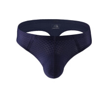 Men's Underwear Low Waist Briefs Mens Thong Breathable Mesh G-String Underpants Blue L