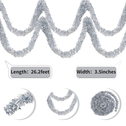 26.2 ft PVC Tinsel Garland – 7 Colours 1