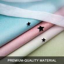 2PCS Star Blackout Curtains for Kids Girls Bedroom Living Room, 134W x 210L, Pink, Grey, Purple