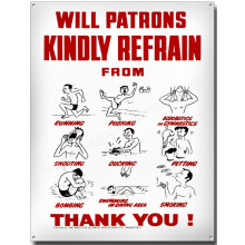PUBLIC SWIMMING BATHS METAL SIGN, DIVING, SWIMMING,DECOR,WATER SPORTS Size: 8 x 12 Inch