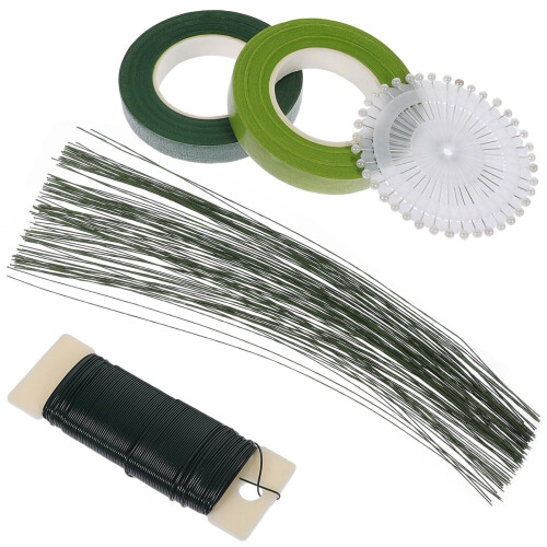 Floral Stem Wire Kit Green Round Iron 1 Set 2