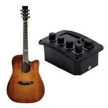 Gitarren Pickup LCD-Tuner Set Kit Schwarz ABS 2x9V-Batterien nicht enthalten
