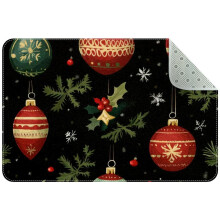 Washable Christmas Kitchen Rug, Non-Slip Indoor Door Mat for Entryway, Bathroom, Bedroom – Compatible with Standard Sizes
