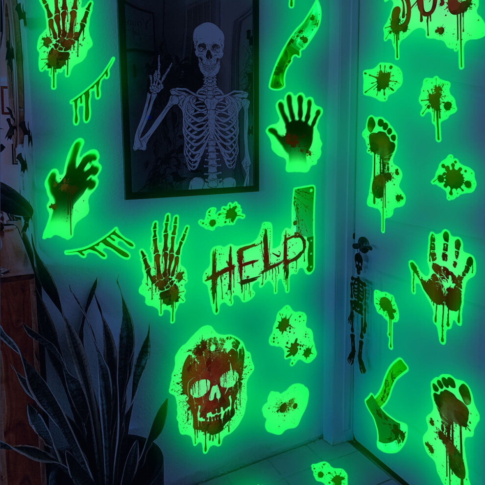 Halloween Glow-In-Dark Handprint Foot Sticker Set 9336866168860