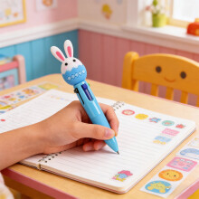 4 Color Retractable Pen, Easter Themed Cute Ballpoint Pens for Writing, Novelty Stationery Gift, 1 Piece