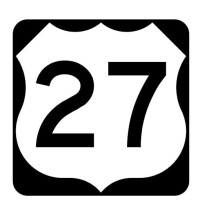 US Route 27 Metal Sign Highway Sign Road Sign Size: 12 inch x 12 inch