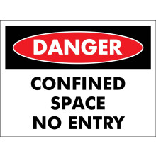 Danger Confined Space No Entry Metal Sign Caution Danger Safety Security Warning Notice Signs Size: 8 x 12 inch