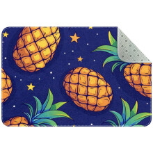Summer Exotic Fruit Pineapple Small Area Rug, Non-Slip Door Mat Indoor Floor Mat, Washable Kitchen Rug Entrance DMat for Bedroom Living Room