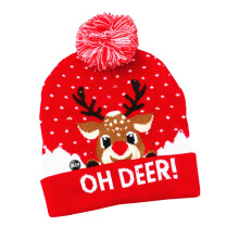 Christmas Knitted Hats With LED Light, Colorful Luminous Knitted Hats, Christmas Decorations, For Christmas Party, Christmas Gift