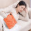 USB Electric Hand Warmer, Rechargeable with Digital Display, Soft Polyester, Compatible with USB power sources 2
