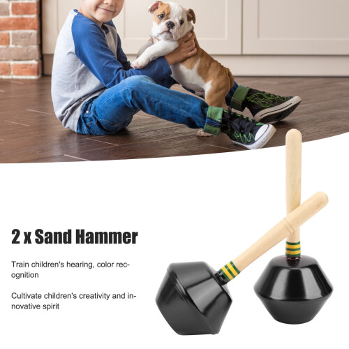 Mavis Laven2Pcs Sand Hammer Κρουστά Μουσικό Παιχνίδι για Παιδιά Προσχολικής Ηλικίας Μαύρο 1