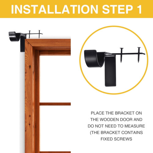 Curtain Rod Holders No-Drill Black 4-Pack 1