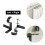 Curtain Rod Holders No-Drill Black 4-Pack 4