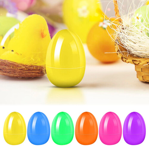 Fillable Easter Eggs 2.3", Hinged, Bright Plastic, Compatible with Easter Egg Hunt & Basket Stuffers 2