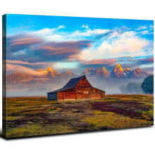 Sunrise Sunset Mountains Landscape Forest Living Room Wall Art Picture Print Photo Tropical Woodland Painting Artwork Home Bedroom Decor 12x16 Inch