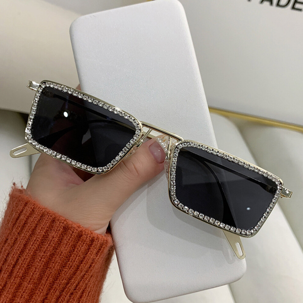 Dachuang Beauty Gold ( Frame Blackgray) Sparkling Sunglasses Uv400 Rhinestones Party Shades