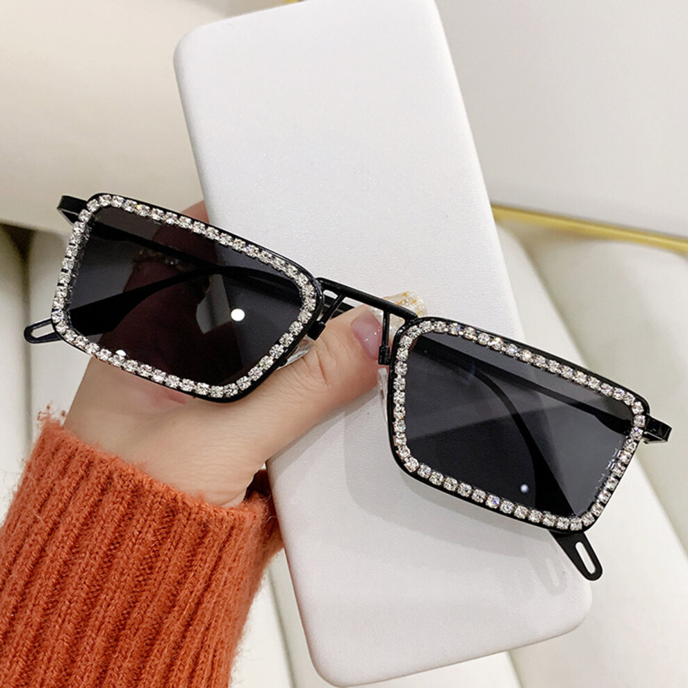 Dachuang Beauty Black (Black) Sparkling Sunglasses Uv400 Rhinestones Party Shades