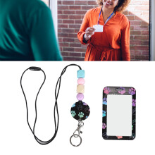 Beaded Lanyard with ID Holder, Retractable, Removable Clasp, for Teacher & Business