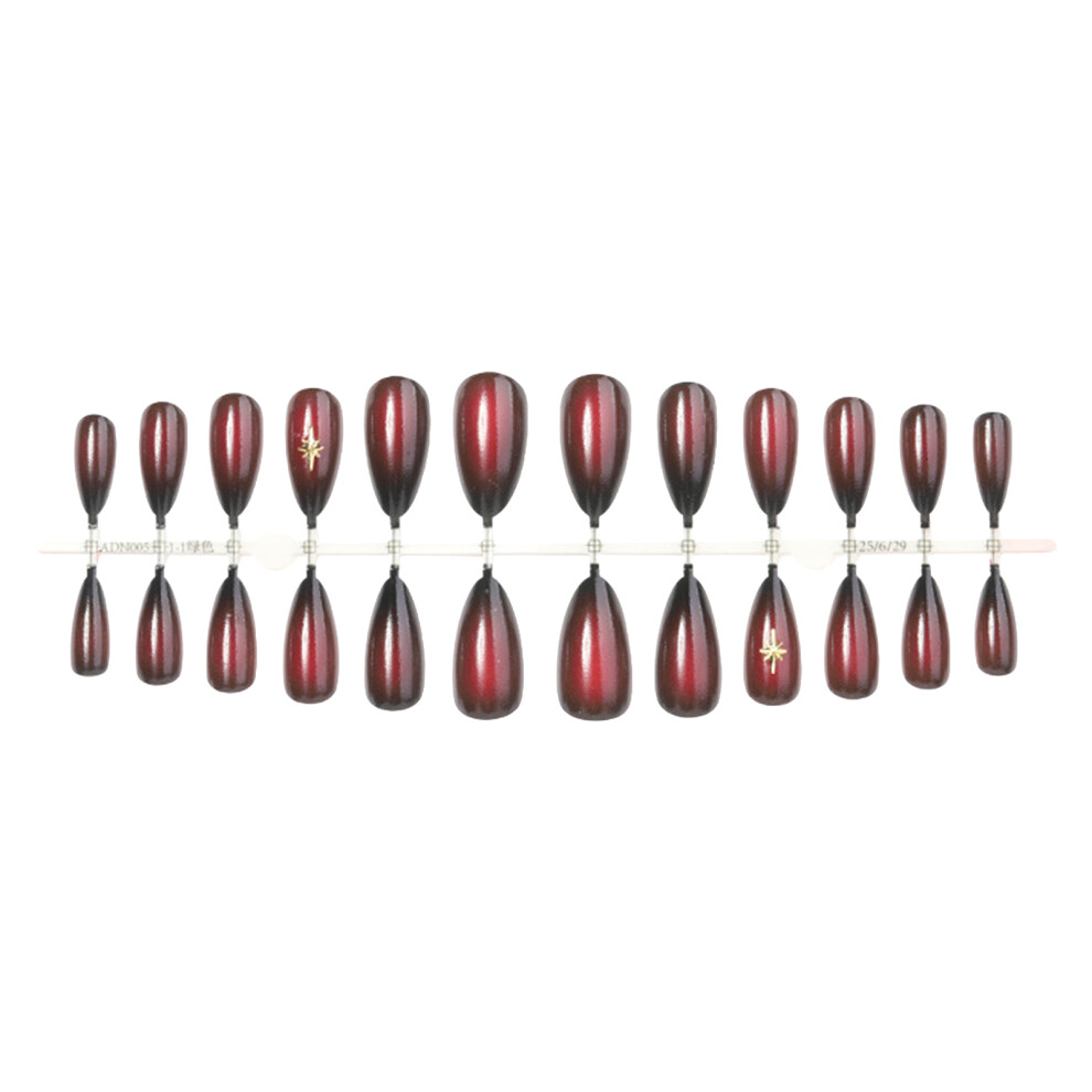 Roc-Electron 24Pcs Glossy Gradient Almond False Nails
