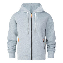 SYMOID Men's Full Zip Hoodie, 100% Polyester, Adjustable Hood & Kangaroo Pockets, Gray XL – Warm, Machine Washable, Casual & Athletic