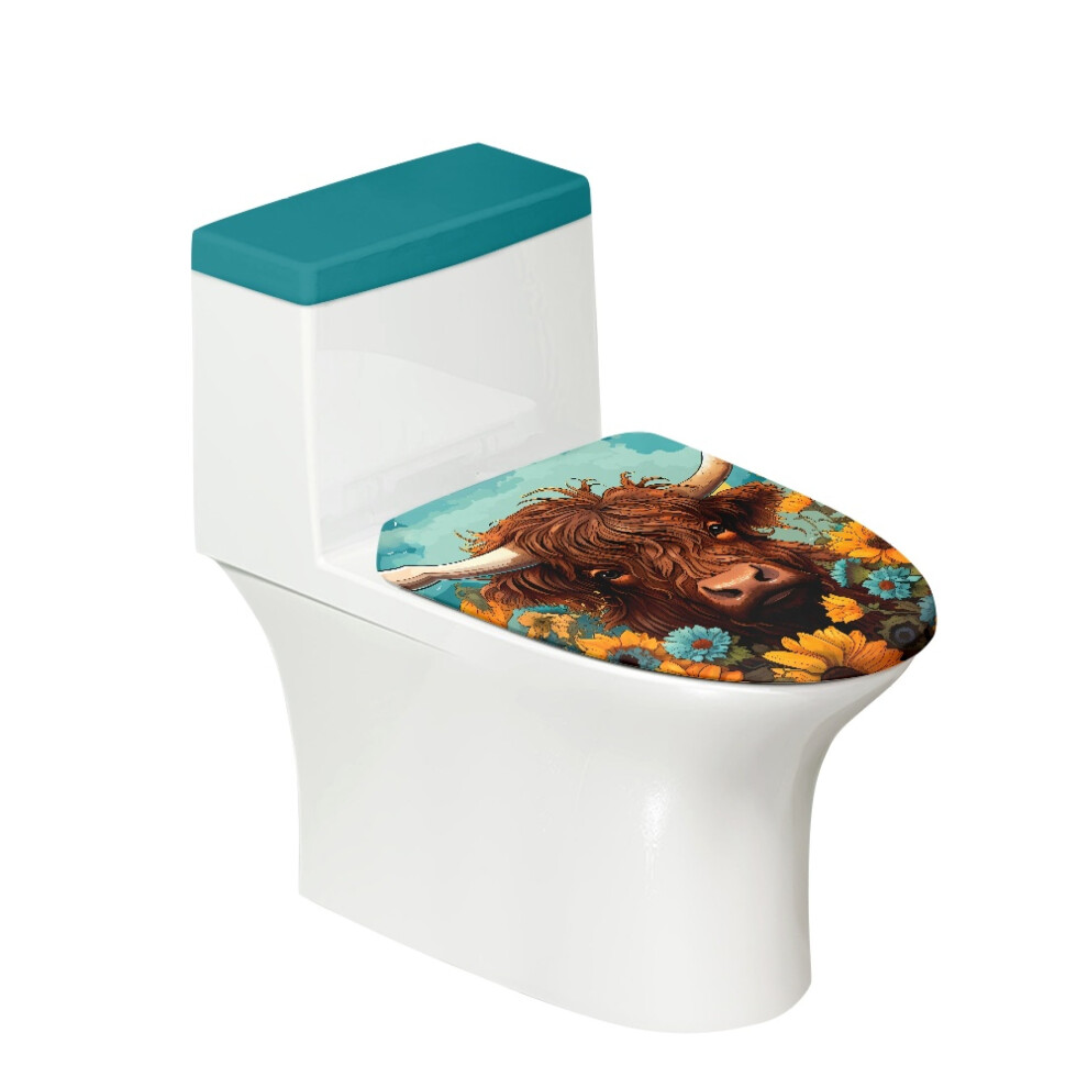 Highland Cattle Toilet Lid Cover Polyester Adjustable 17X21 9336866170337