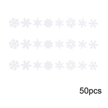 White Glitter Snowflake Ornaments Plastic 50 pcs
