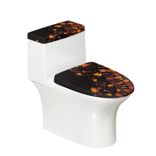 Maple Leaf Piano Design Elastic Toilet Lid Cover Set – Fits All Shapes, Stylish Bathroom Accessory Gift, Compatible with Standard Toilets