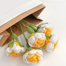 Handwoven Eternal Rose Gradual Flower Bundle, Realistic Woolen Thread Imitation Flowers, Perfect Gift for Girlfriend and Best Friend