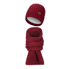 Men's And Women's Winter Plus Velvet Knitted Scarf Set Knitted Scarf Two Piece Set