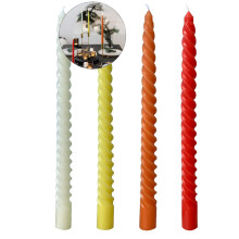 Unscented Dripless Spiral Taper Candles – Set of 4, Smokeless, Long-Lasting for Holidays, Parties, Home Decor