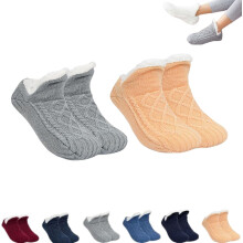 2pcs Indoor Non-Slip Thermal Socks, Fleece-Lined, Compatible with Admissioni