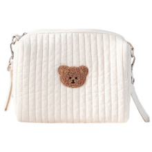 Quilted Diaper Bag Cotton Stroller Bag Cute Soft Warm for Baby Accessory (Bear)