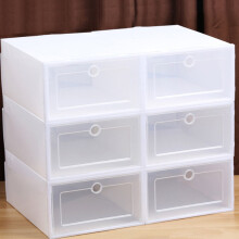 Stackable Plastic Shoe Storage Boxes, 6 Pieces Organizer for Closet and Home
