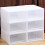Stackable Plastic Shoe Storage Boxes, 6 Pieces Organizer for Closet and Home 1
