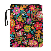 Book Protector with Pocket Polyester Fabric Waterproof Bible Book Carrying Bag for Textbook Classroom Classmate Students Zipper Prayer