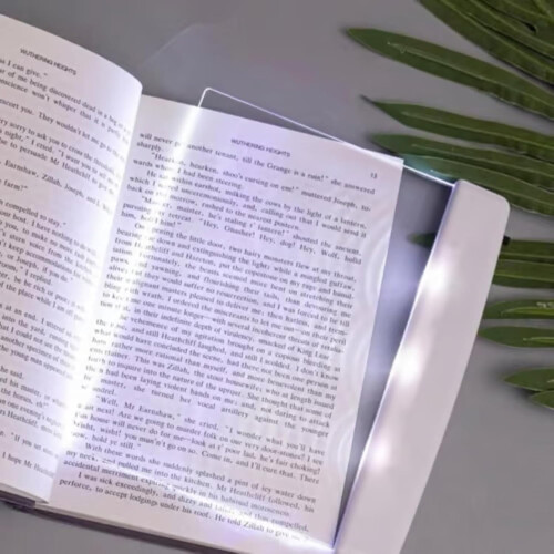 Multifunctional LED Flat-Panel Night Vision Reading Lamp, Bookmark Style, Compatible with Books – Clear Full-Page Light
