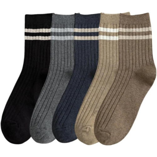 Mens Athletic Cotton Socks Five Pack Ankle Sock